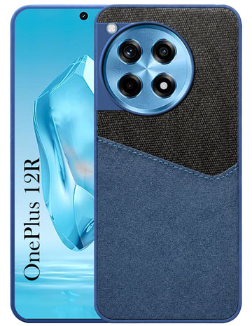 For OnePlus 12R 5G Back Cover Case (Dual PU Leather Stitch | Professional Minimalist | Soft and Flexible)