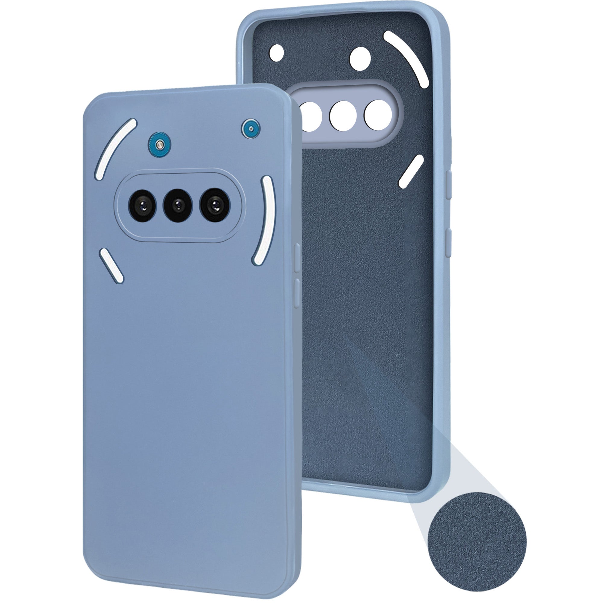 For Nothing Phone 3A Back Cover Case (Matte Finish Silicone with Inside Fiber cloth)