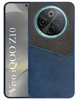 For Vivo iQOO Z10 Back Cover Case (Dual PU Leather Stitch | Professional Minimalist | Soft and Flexible)
