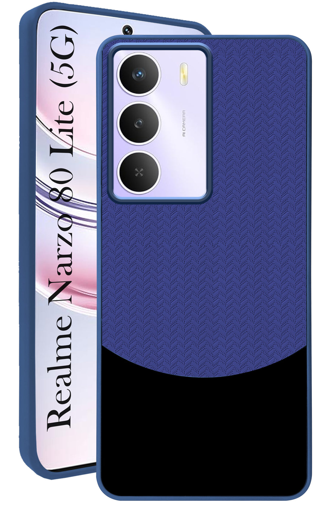 For Realme Narzo 80 Lite 5G Back Cover Case (Elegant PU Leather Finish | Premium Minimalist Professional | Camera Protection Bump)