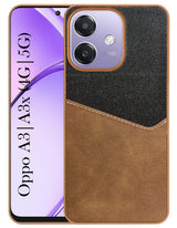 For Oppo A3X (4G/5G) | Oppo A3 5G Back Cover Case (Dual PU Leather Stitch | Professional Minimalist | Soft and Flexible)