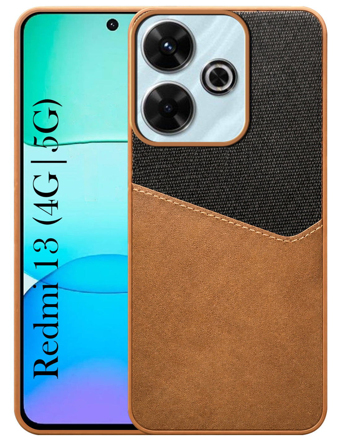 For Xiaomi Mi Redmi 13 4G | 5G Back Cover Case (Dual PU Leather Stitch | Professional Minimalist | Soft and Flexible)