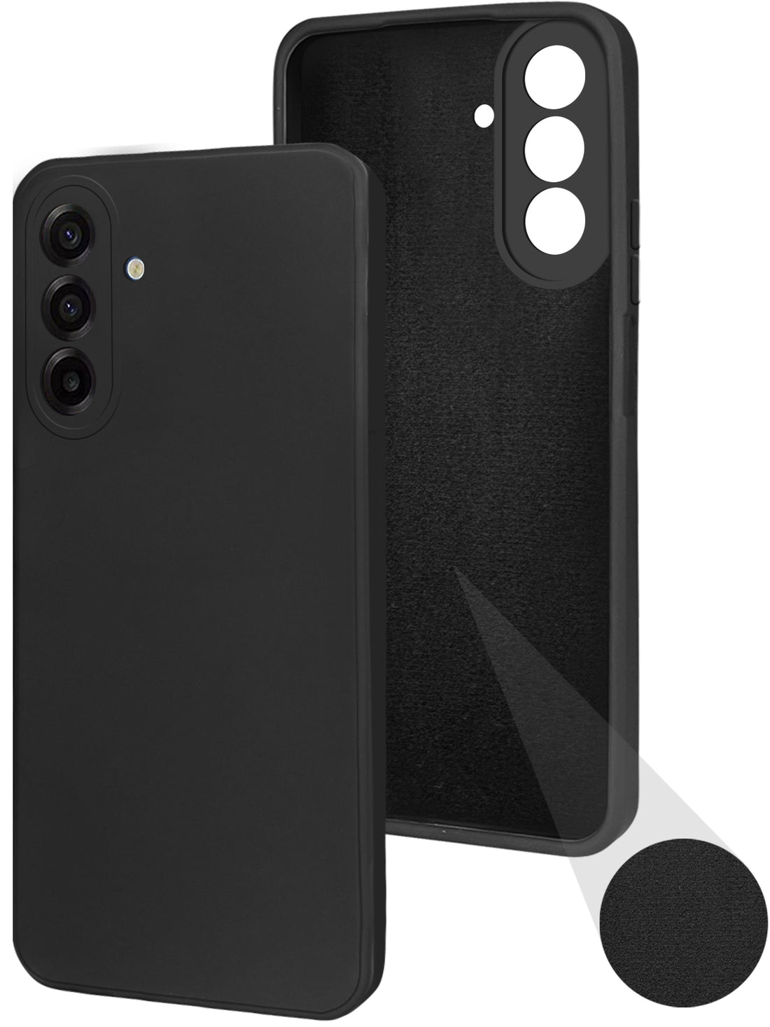 For Samsung Galaxy A17 | Samsung F17 | Samsung M17 5G Back Cover Case (Matte Finish Silicone with Inside Fiber cloth |Black)