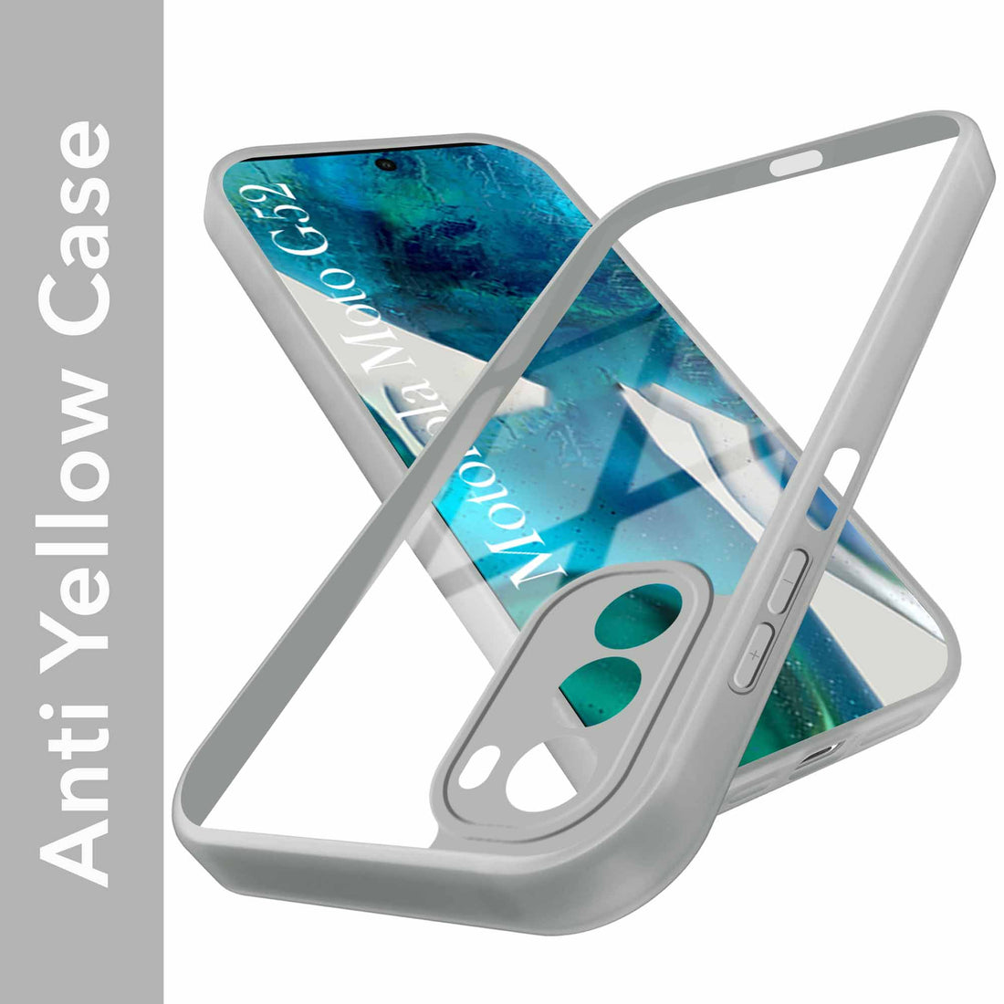 For Motorola Moto G52 5G Back Cover Case Ultra-Hybrid (Lifetime Anti Yellow | Anti Scratch | Crystal Clear Shockproof)