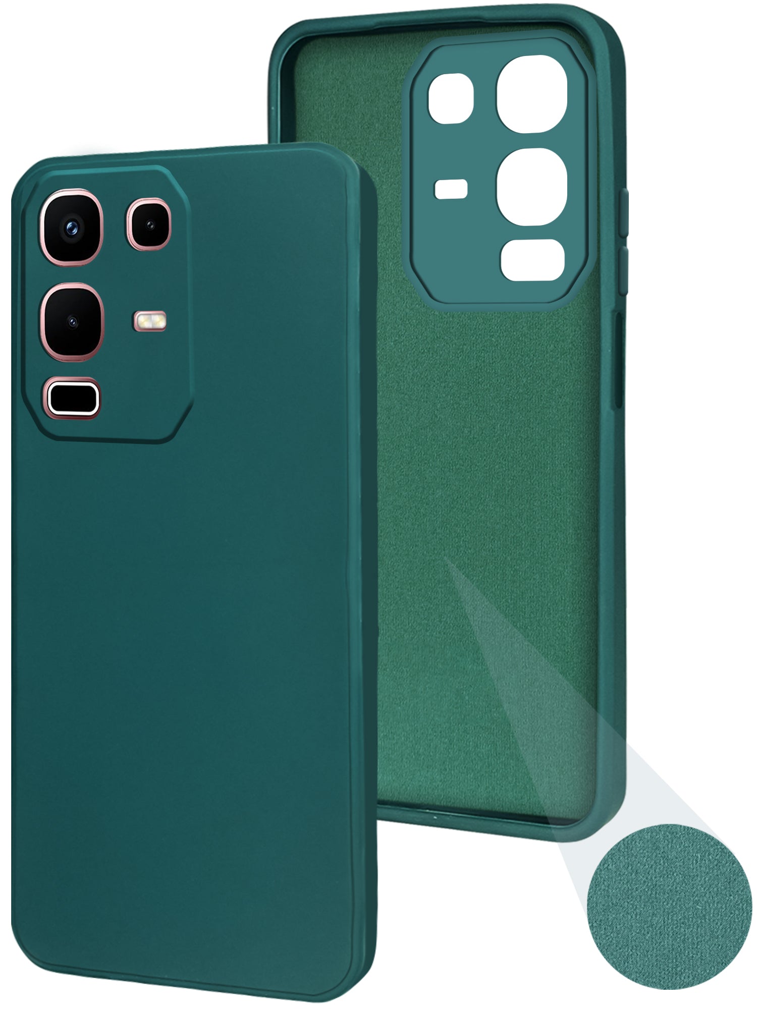 For Infinix Note 50x Back Cover Case (Matte Finish Silicone with Inside Fiber cloth)