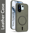 For Vivo X200 FE Back Cover Case Leather Finish (MagSafe Compatible Wireless Charging | Soft Touch | Camera Bump Protection)