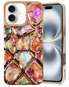 For Apple iPhone 16 Back Cover Case ( Dual Design Glitter Sparkle and Detachable Diamond Print Case | Soft and Flexible)