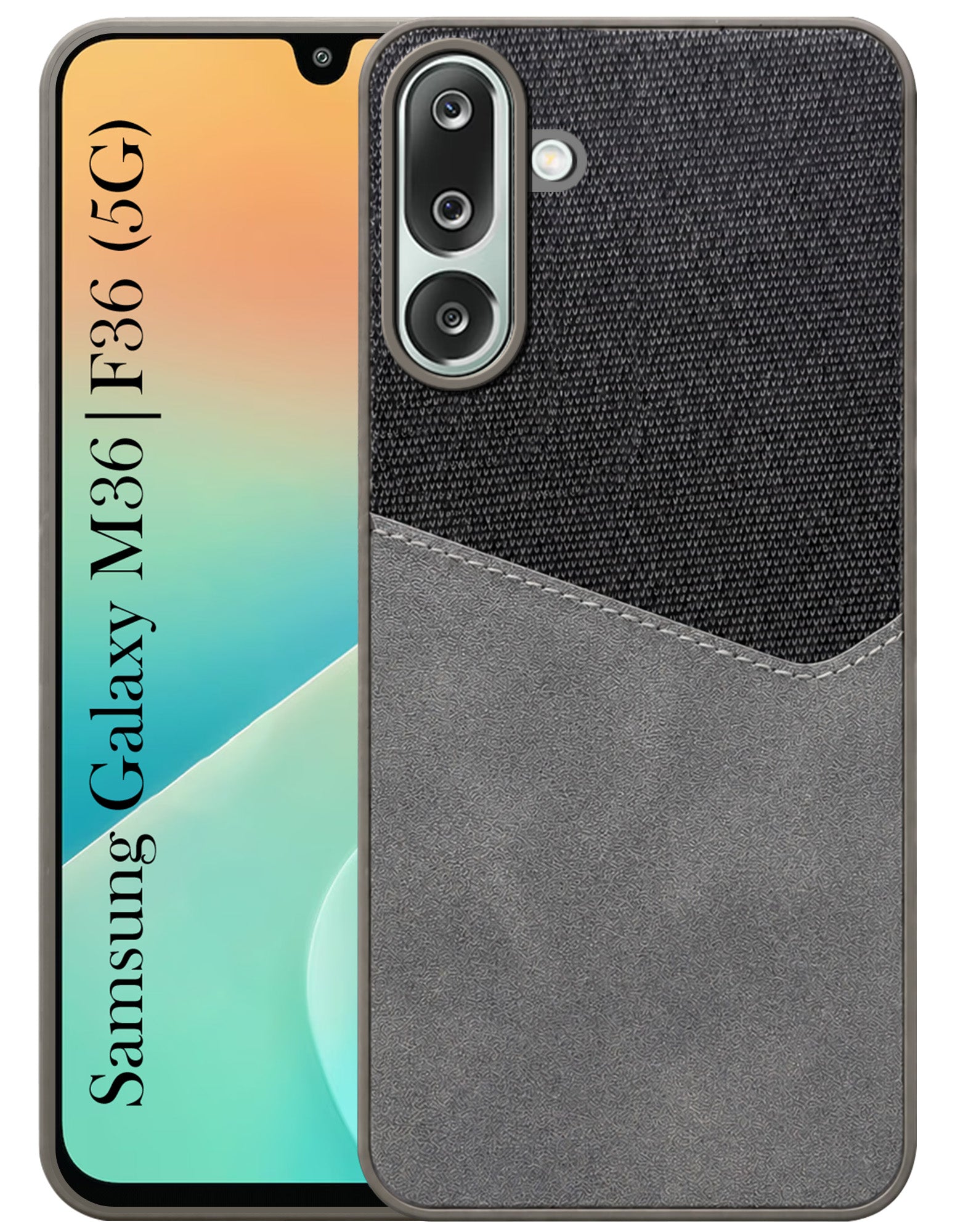 For Samsung Galaxy M36 | Samsung Galaxy F36 Back Cover Case (Dual PU Leather Stitch | Professional Minimalist | Soft and Flexible)