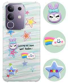 For Vivo T4x | Vivo Y31 Pro Back Cover Case (3D Cute Cartoons | Hard Back Side Soft | Matte Premium Finish | HD Printing)