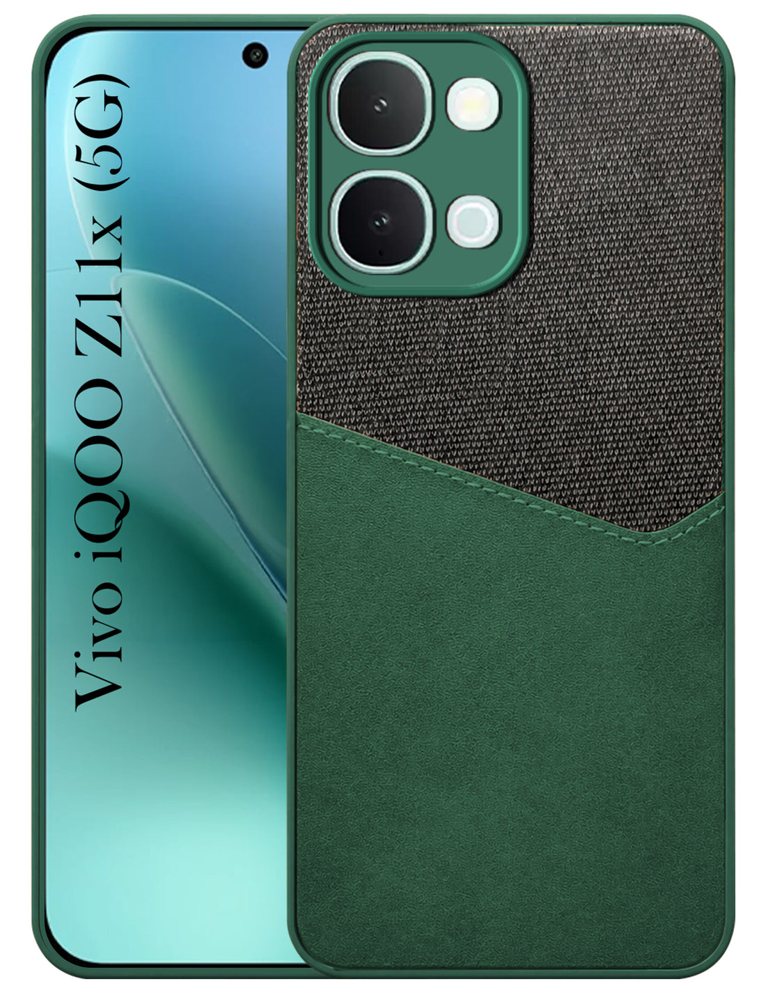 For Vivo iQOO Z11x Back Cover Case (Dual PU Leather Stitch | Professional Minimalist | Soft and Flexible)
