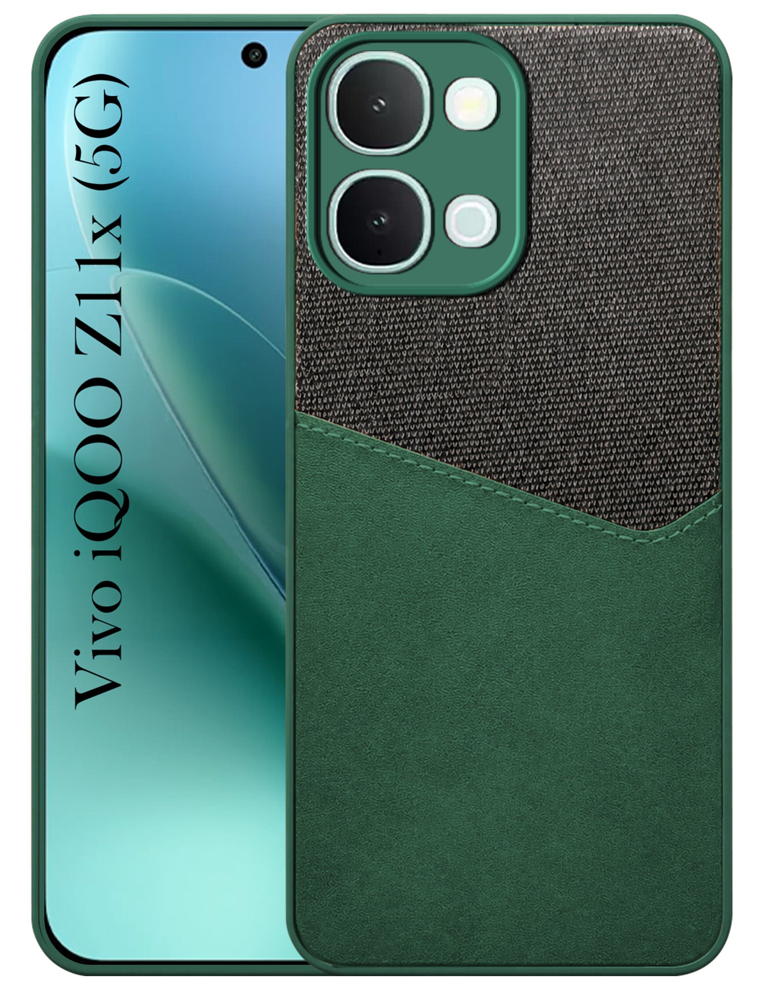 For Vivo iQOO Z11x Back Cover Case (Dual PU Leather Stitch | Professional Minimalist | Soft and Flexible)