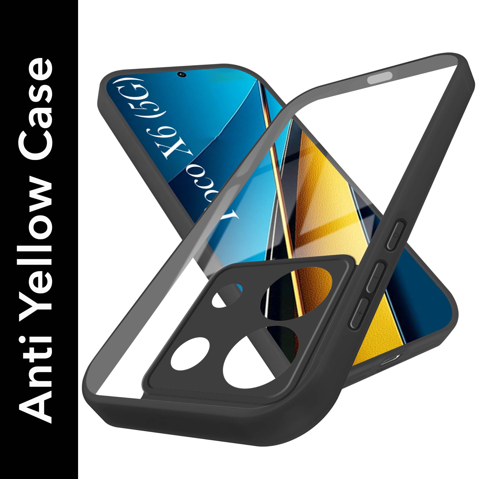 For Poco X6 5G Back Cover Case (Lifetime Anti Yellow | Anti Scratch | Crystal Clear Shockproof)