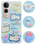 For Vivo Y400 Pro Back Cover Case (3D Cute Cartoons | Hard Back Side Soft | Matte Premium Finish | HD Printing)