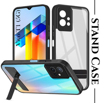 For Vivo T1 5G Back Cover Case (Built-in Stand | Lifetime Anti Yellow | Kickstand Shockproof | Camera Protection | MagSafe Compatible)