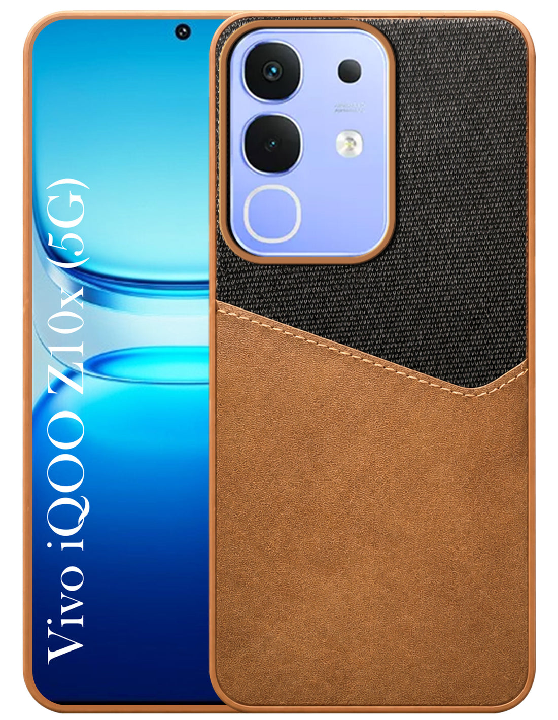 For Vivo iQOO Z10x Back Cover Case (Dual PU Leather Stitch | Professional Minimalist | Soft and Flexible)