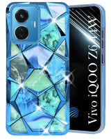 For Vivo IQOO Z6 44W Back Cover Case (Dual Design Glitter Sparkle and Detachable Diamond Print Case | Soft and Flexible)