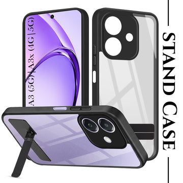 For Oppo A3X (4G/5G) | Oppo A3 5G Back Cover Case (Built-in Stand | Lifetime Anti Yellow | Kickstand Shockproof | Camera Protection | MagSafe Compatible)