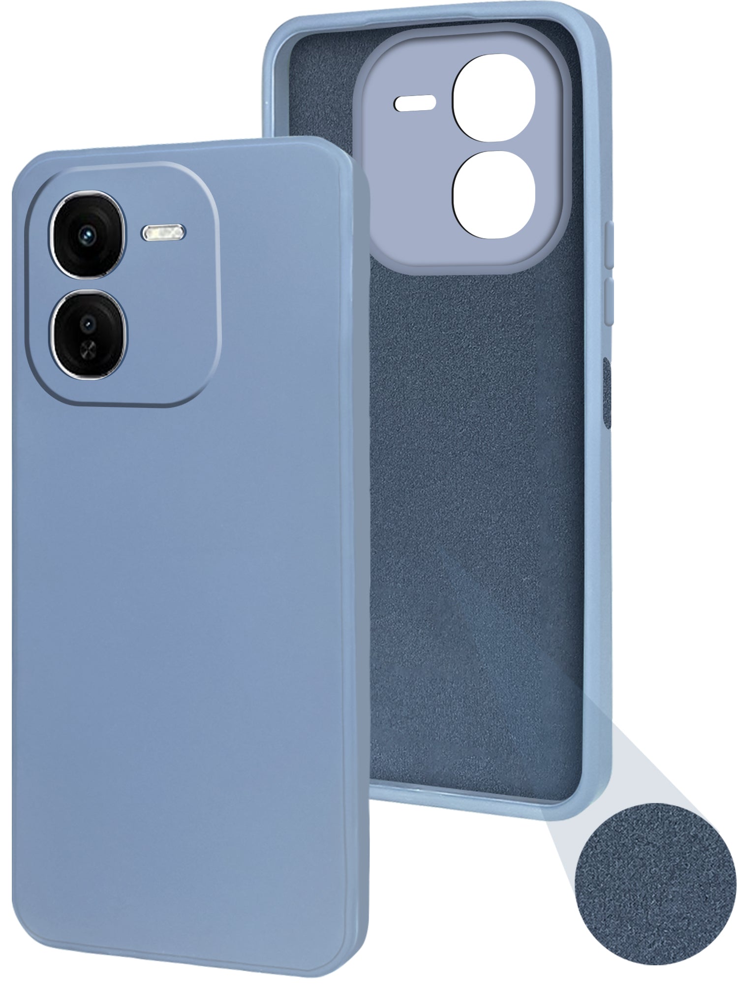 For Vivo IQOO Z9x 5G Back Cover Case (Matte Finish Silicone with Inside Fiber Cloth)
