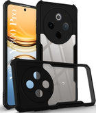For Vivo Y300 Pro Back Cover Case (Shockproof with Polycarbonate Clear Panel | Professional Black)