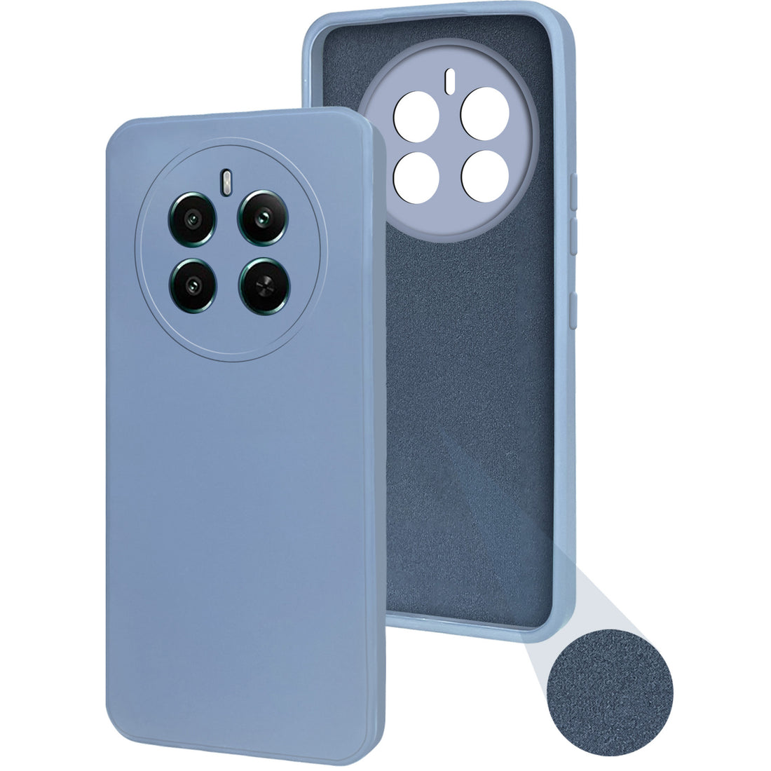 For Realme 12 Plus Back Cover Case (Matte Finish Silicone with Inside Fiber Cloth)