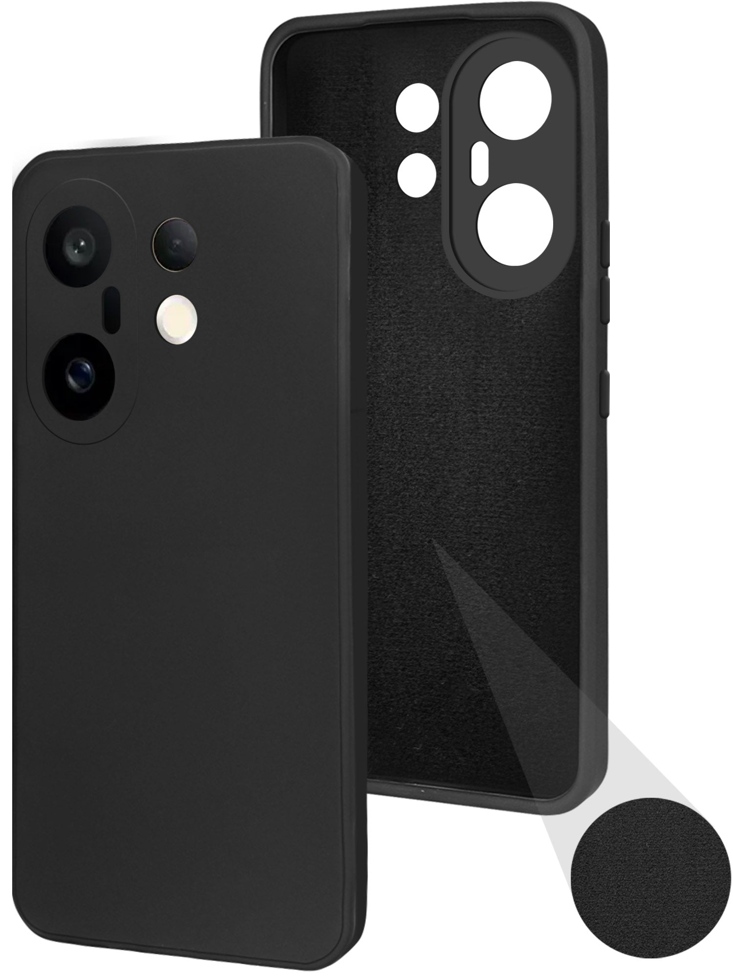 For Vivo X200 FE Back Cover Case (Matte Finish Silicone with Inside Fiber cloth)