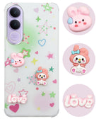 For Vivo V70 FE 5G Back Cover Case (3D Cute Cartoons | Hard Back Side Soft | Matte Premium Finish | HD Printing)