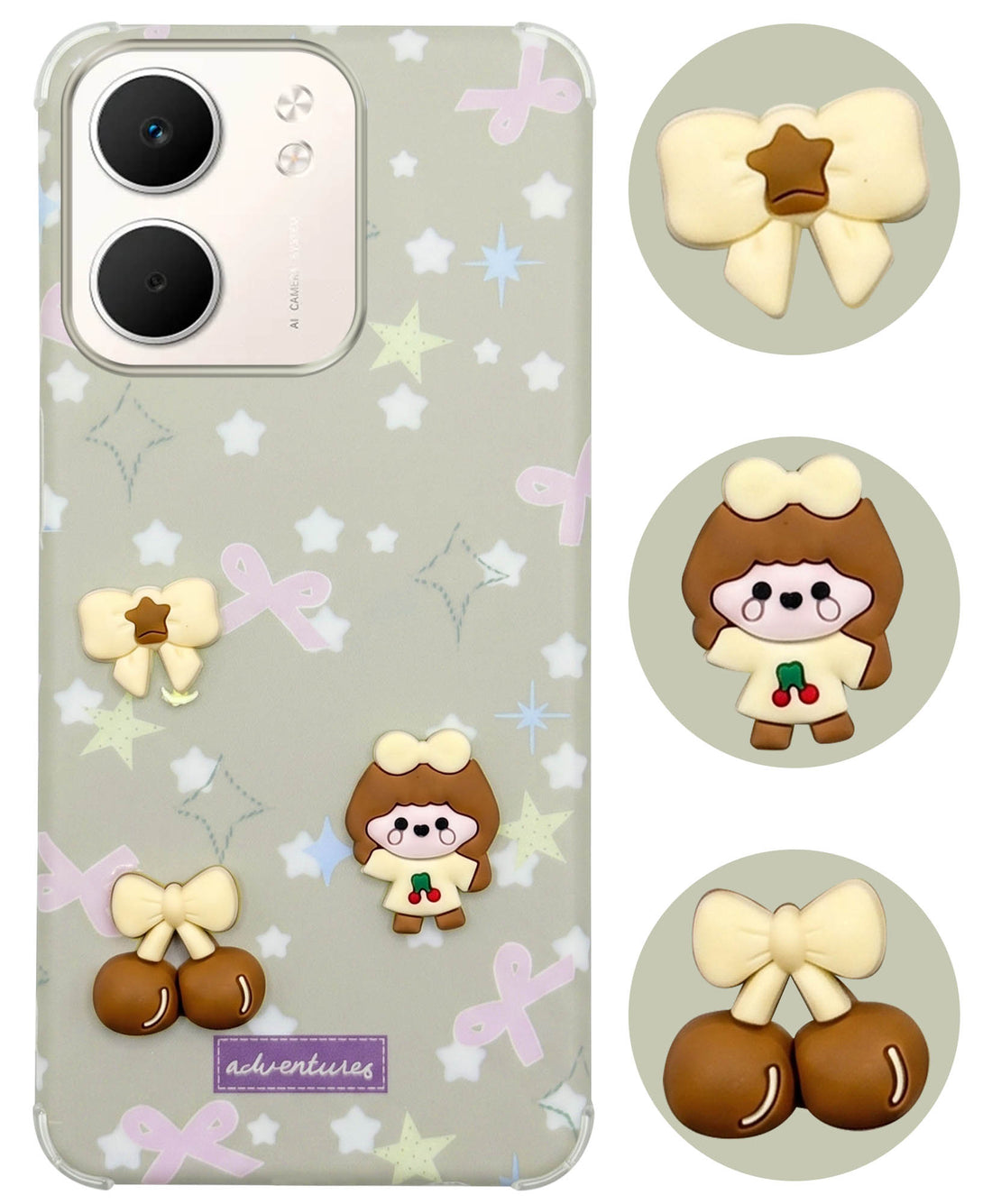 For Oppo A5X Back Cover Case (3D Cute Cartoons | Hard Back Side Soft | Matte Premium Finish | HD Printing)