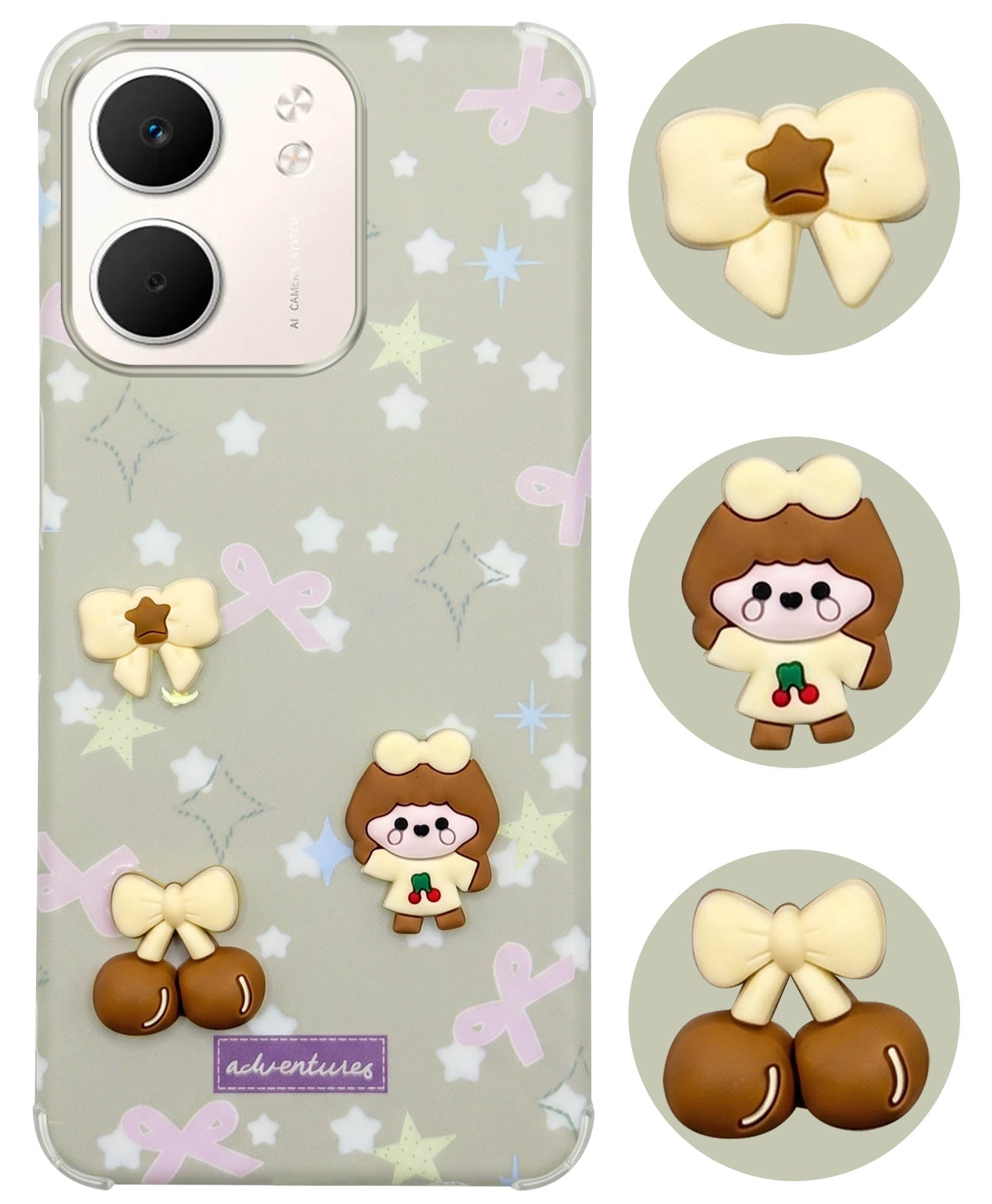 For Oppo A5X Back Cover Case (3D Cute Cartoons | Hard Back Side Soft | Matte Premium Finish | HD Printing)