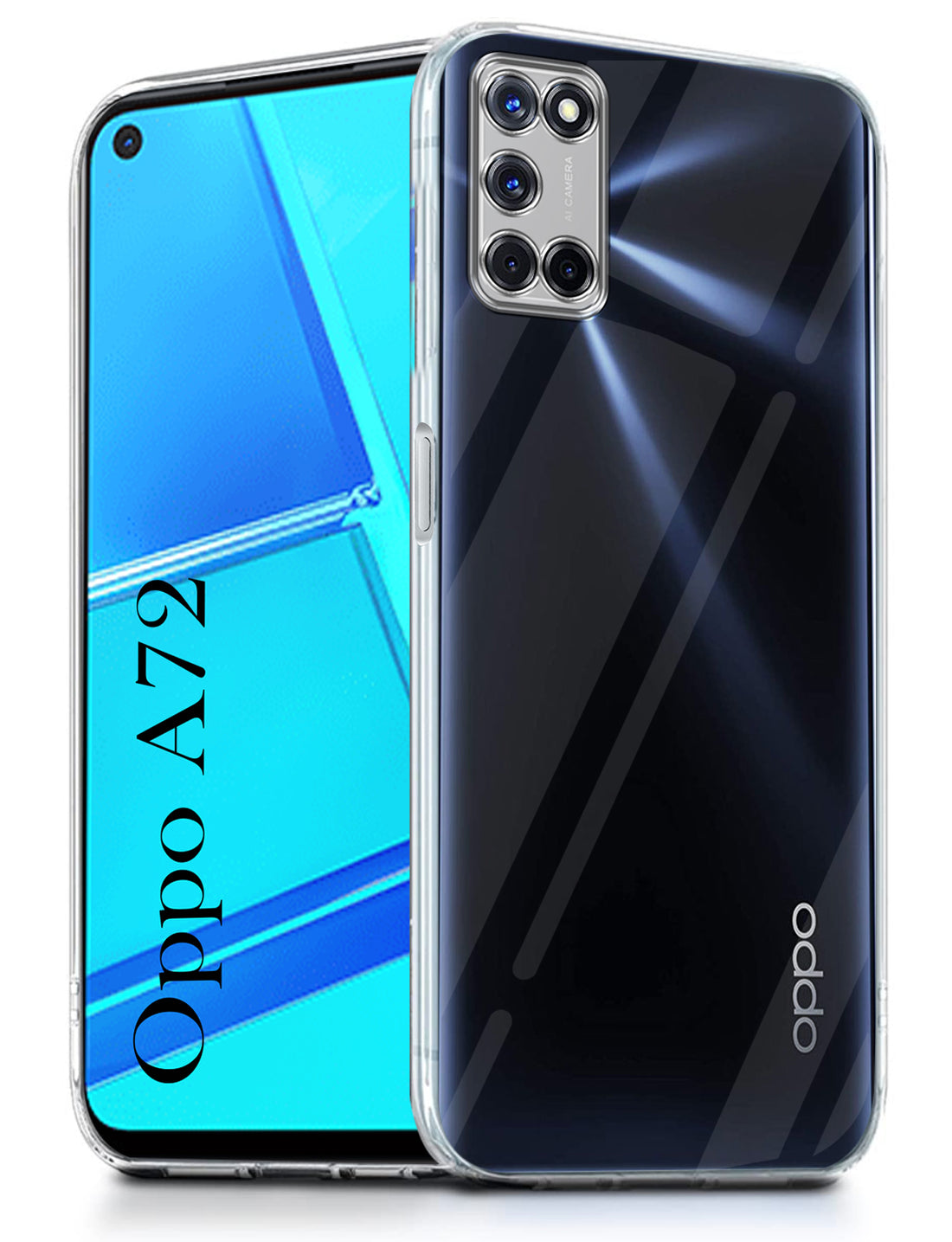 For Oppo A72 Back Cover ( Silicone Clear Shockproof Case with Camera Protection | Soft and Flexible | Transparent)