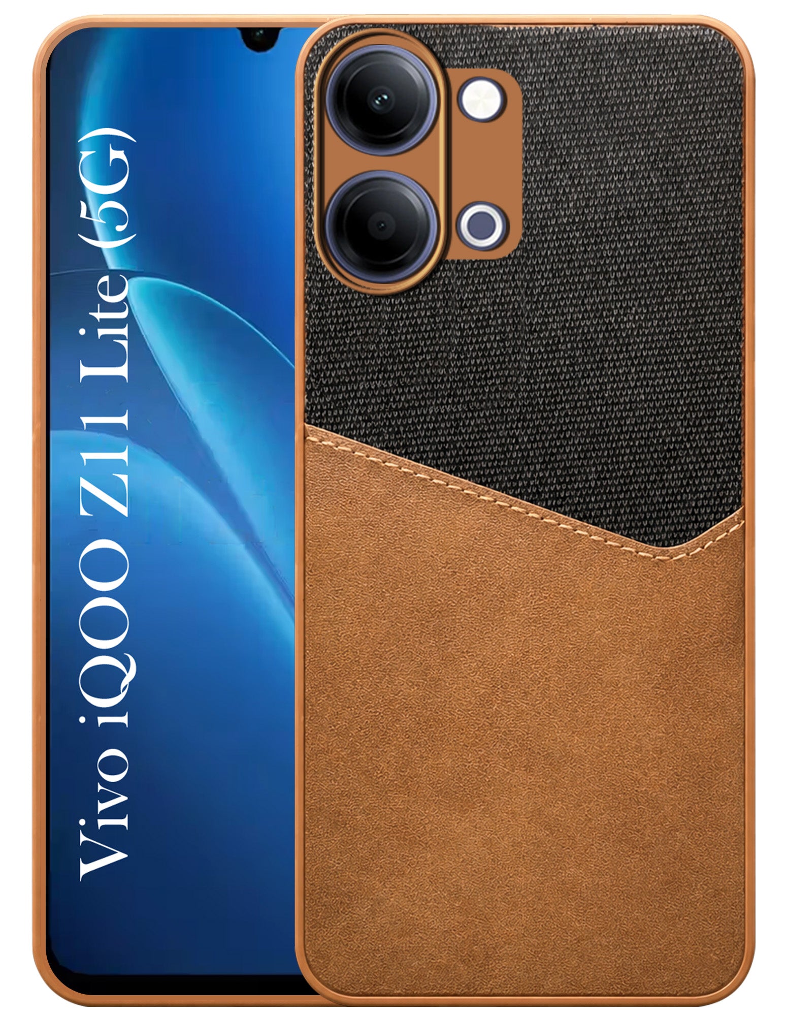 For Vivo iQOO Z11 Lite Back Cover Case (Dual PU Leather Stitch | Professional Minimalist | Soft and Flexible)