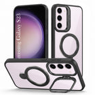 For Samsung Galaxy S23 5G Back Cover Case Crystal (Lifetime Anti Yellow | Magnetic Ring Stand | Camera Lens Protection | MagSafe Compatible)