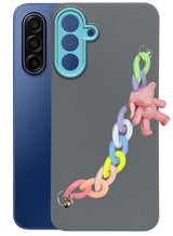 For Samsung Galaxy A17 5G Back Cover Case ( Wrist Hanging Chain | Teddy Bracelet Charms | Dual Color Matte Finish | Full Camera Protection | Sleek and Professional)