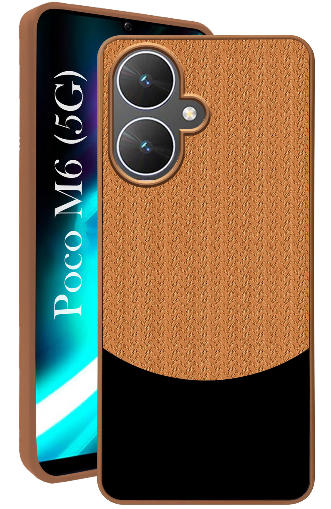 For Poco M6 5G Back Cover Case (Elegant PU Leather Finish | Premium Minimalist Professional | Camera Protection Bump)