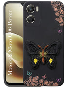 For Motorola Moto G06 Power Back Cover Case (Soft ButterFly Embroidery | Women Teen Girls | Camera Protection| Matte Silicone)