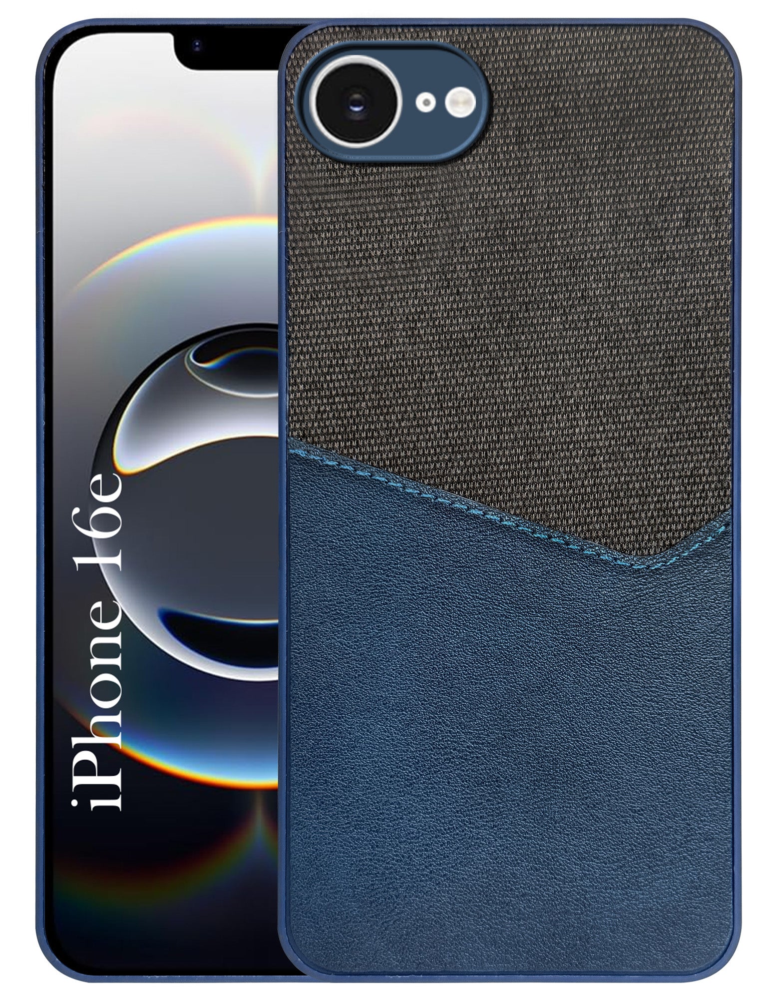 For iPhone 16e Back Cover Case  (Dual PU Leather Stitch | Professional Minimalist | Soft and Flexible)