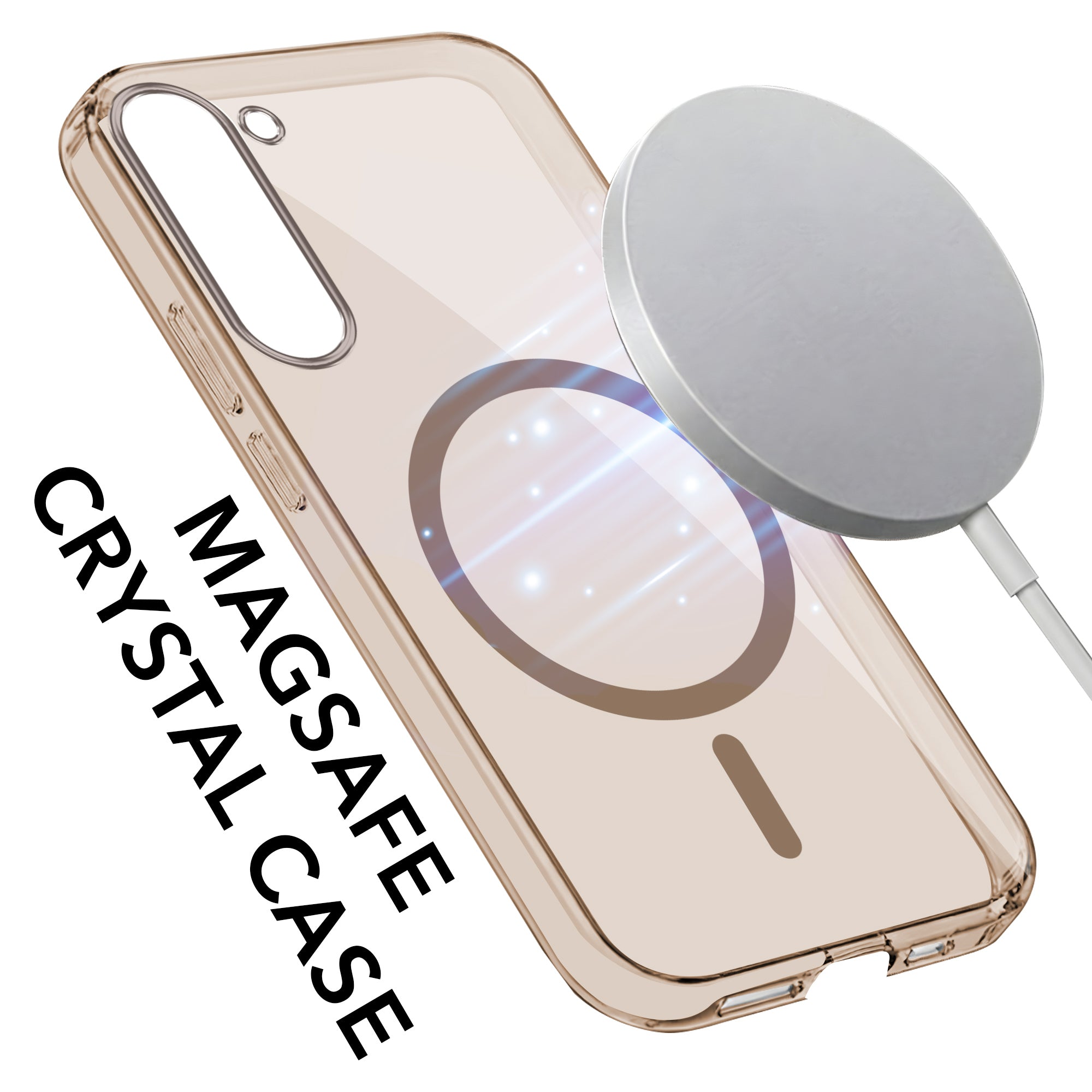 For Samsung Galaxy S23 Plus Back Cover Case Lifetime Anti-Yellow MagSafe Compatible Clear (Sleek Hard Crystal | Shockproof and Camera Protection)