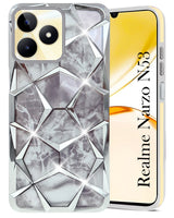 For Realme Narzo N53 Back Cover Case ( Dual Design Glitter Sparkle and Detachable Diamond Print Case | Soft and Flexible)