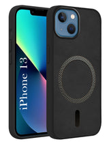 For Apple iPhone 13 Back Cover Case (Sleek Leather Finish | MagSafe Compatible Wireless Charging | Camera Bump Protection)