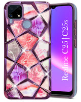 For Realme C25 | C25s Back Cover Case (Dual Design Glitter Sparkle and Detachable Diamond Print Case | Soft and Flexible)