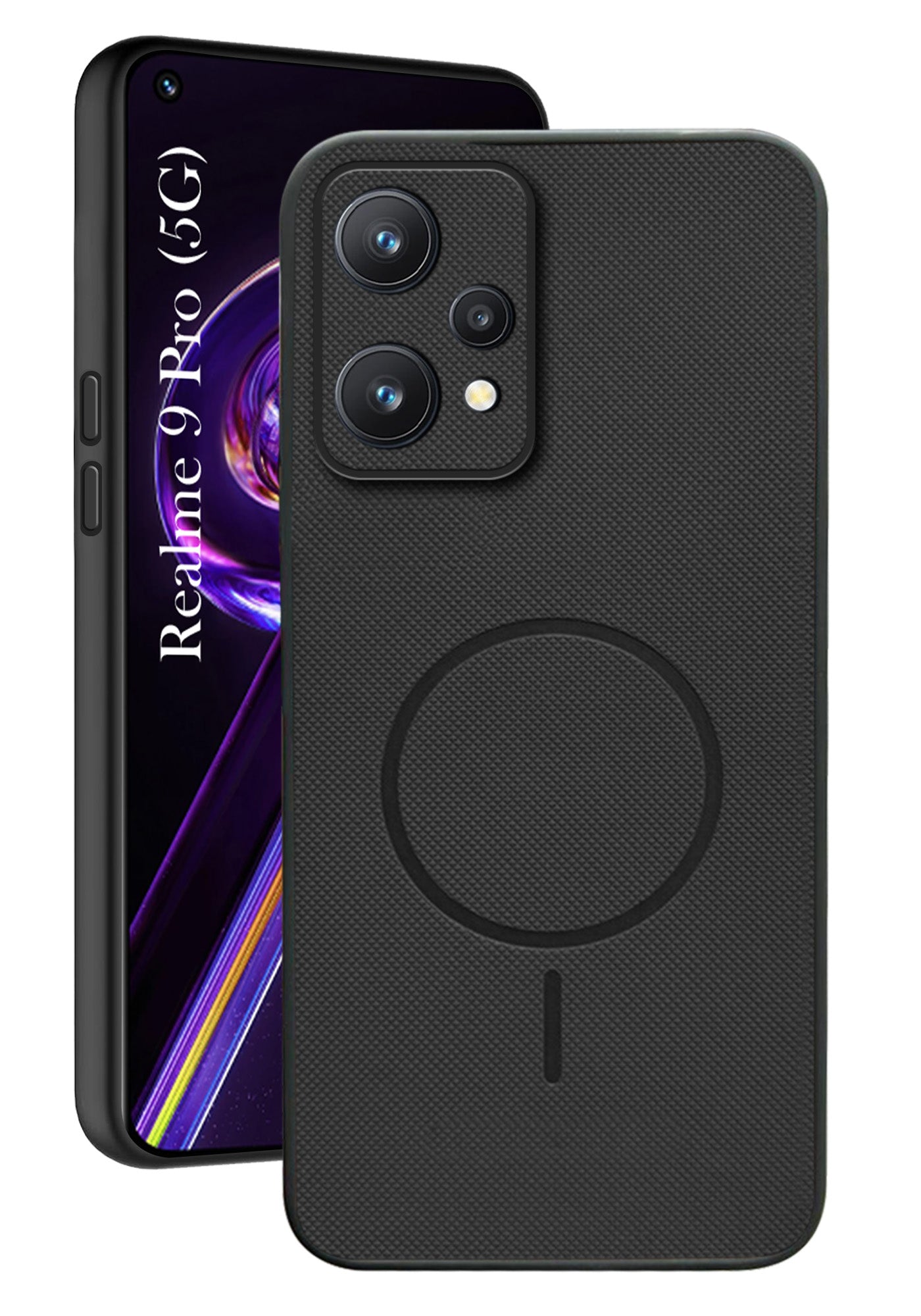 For Realme 9 Pro Back Cover Case PU Leather (Texture Grip Design | Professional Minimalist | Camera Protection | Soft and Flexible)