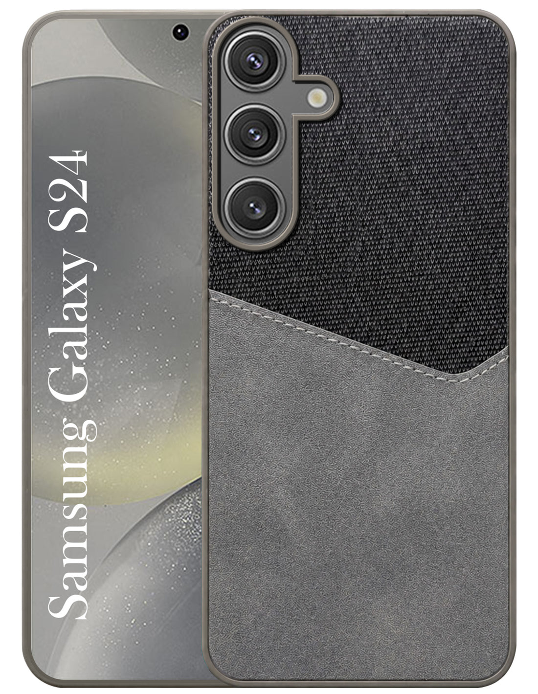 For Samsung Galaxy S24 Back Cover Case (Dual PU Leather Stitch | Professional Minimalist | Soft and Flexible)