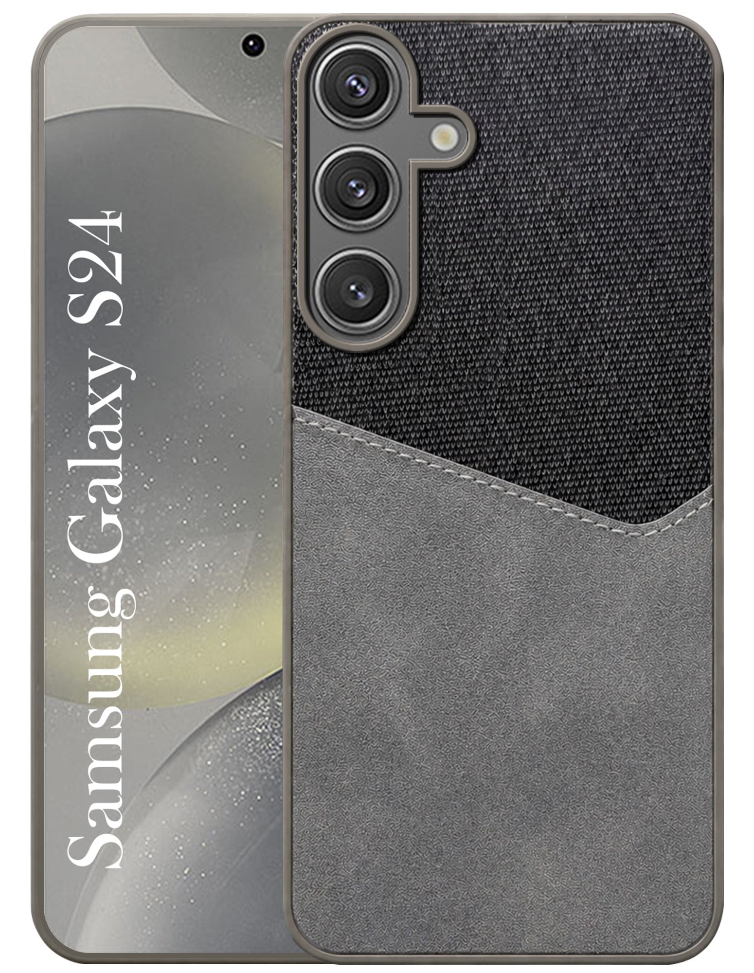 For Samsung Galaxy S24 Back Cover Case (Dual PU Leather Stitch | Professional Minimalist | Soft and Flexible)