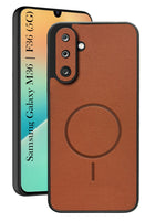 For Samsung Galaxy M36 | Samsung Galaxy F36 Back Cover Case PU Leather (Texture Grip Design | Professional Minimalist | Camera Protection | Soft and Flexible)