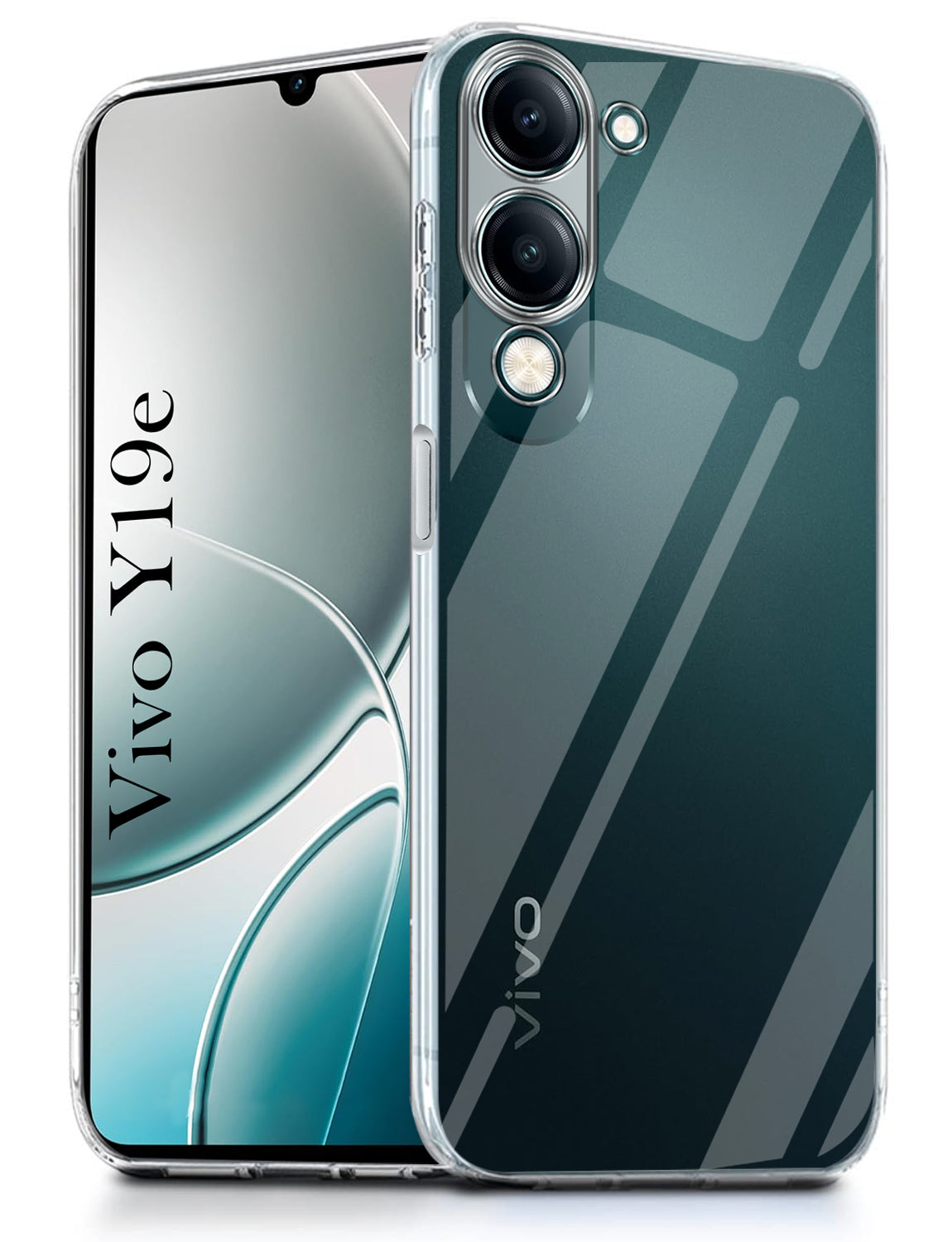 For Vivo Y19e Back Cover ( Silicone Clear Shockproof Case with Camera Protection | Soft and Flexible | Transparent)