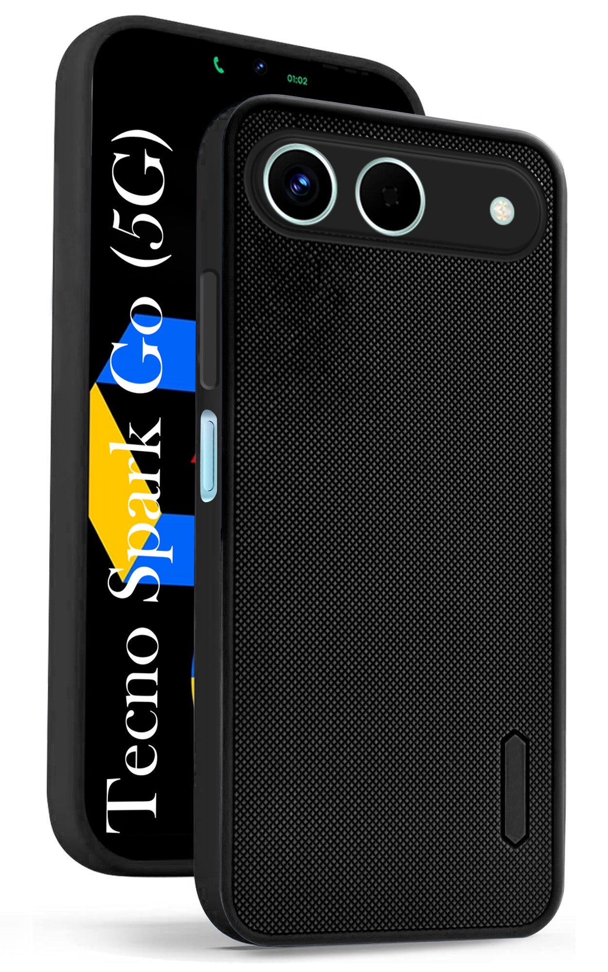 For Tecno Spark Go 5G  Back Cover Case (Textured Grip Design | Micro-Fiber Cloth Inside | Slim and Light Weight | Soft Touch and Feel | Black)