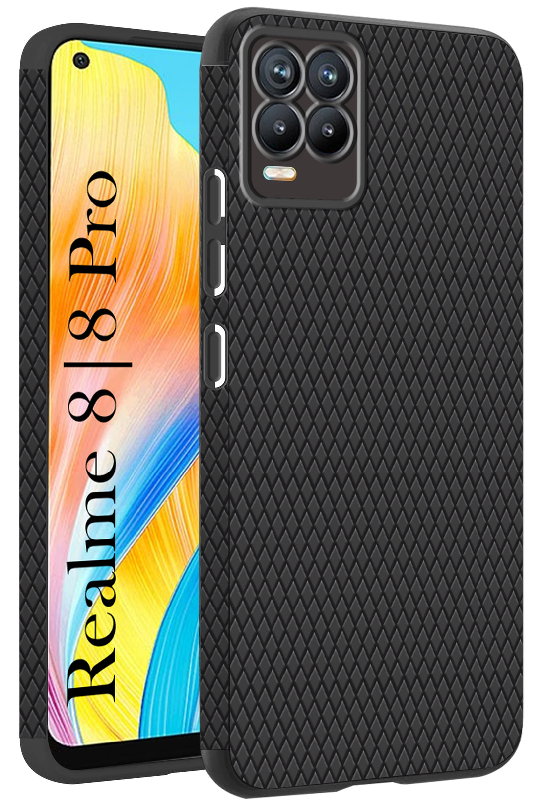For Realme 8 | Realme 8 Pro Back Cover Case (Liquid Silicone | Side Grip | Camera Protection)