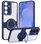 For Samsung Galaxy S25 FE Back Cover Case with stand (Built-in Ring Holder Kickstand | Lifetime Anti Yellow | Camera Protection)
