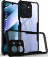 For Poco C85 5G Back Cover Case Hybrid (Shockproof with Polycarbonate Clear Panel | Professional Black)