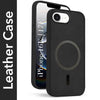 For Apple iPhone 16e | Apple iPhone 17e Back Cover Case Leather Finish (MagSafe Compatible Wireless Charging | Soft Touch | Camera Bump Protection)