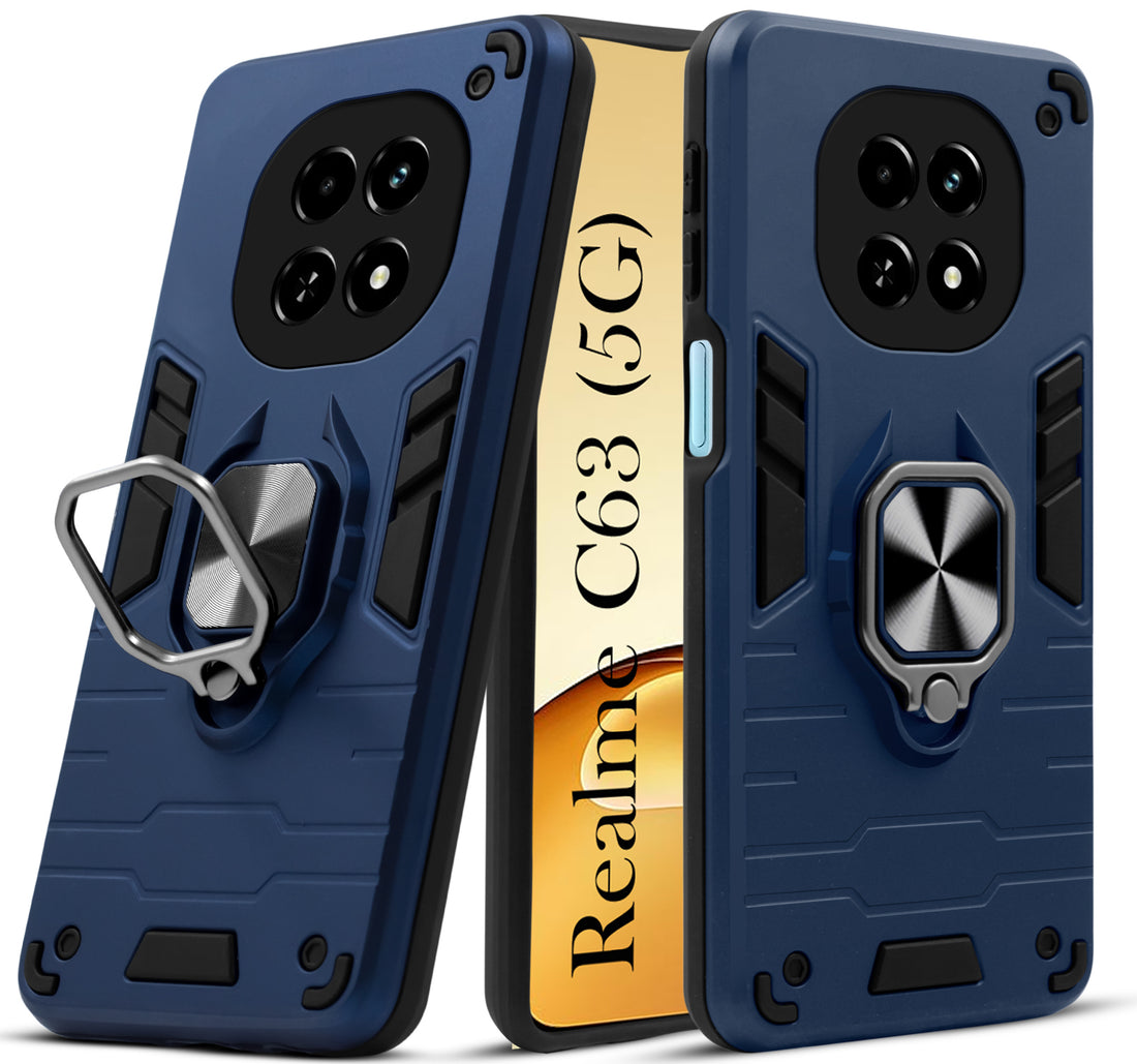 For Realme C63 5G Back Cover Case (Shockproof Polycarbonate Dual Layer Hybrid Armor)
